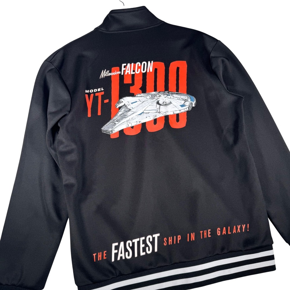 Disney Parks Star Wars Millennium Falcon YT-1300 Track Jacket Black Orange Men M